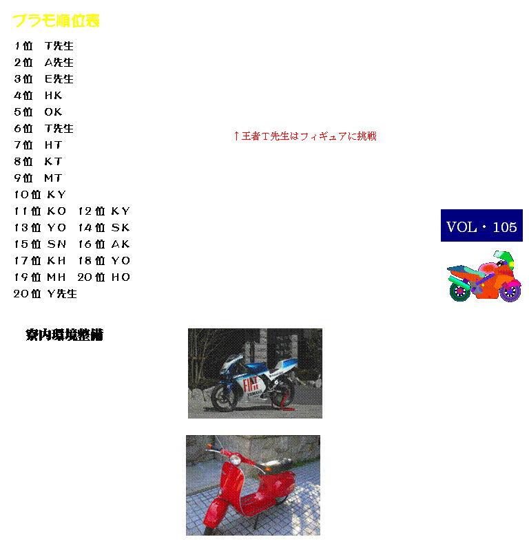 �e�L�X�g �{�b�N�X: �P�����L,�e�L�X�g �{�b�N�X: �v�������N���ʕ�,�e�L�X�g �{�b�N�X: �T���Q�O���Ƀv�����f���̊������\�����܂����B�S������n�܂�������̃��N�A���܂łƂ͈Ⴂ�Ԃ����łȂ��A�K���_�������ăt�B�M���A�܂ŗl�X�ȃW�������̃v�����f���ɒ��킵�܂����B���߂ăv���������l���A���x���v�������o�����Ă���l���A�[���̂�����i���o�����l���������łȂ��l�����ėl�X�������Ǝv���܂��B
����̃v�����f���Ƃ������N���G�[�V�������S�Ă̐l�ɂƂ��ėǂ��o���A�����ėǂ��v���o�ƂȂ��Ăق����Ǝv���܂��B
,�e�L�X�g �{�b�N�X: �o�C�N�I�[�N�V�����o�i,�e�L�X�g �{�b�N�X: �@�S����{�ɏI�������o�C�N���X�g�A�ł������̃o�C�N���l�b�g�I�[�N�V�����ɏo�i���܂����B�u�@���ɗ��v���o�����v���R���Z�v�g�ɍs��ꂽ����̃��X�g�A�B�T���R�P�����݂V��̃o�C�N���o�i���A�T��̔̔��ɐ������܂����B
�@���Ȃ�̍��l�Ŕ��ꂽ���̂���������܂������u���v���o���v���̓�����n�߁A�l�X�Ȏ����w�Ԃ��Ƃ��o�������X�g�A�ł����B
,�e�L�X�g �{�b�N�X: �T���ɓ���A�����̕s�v�ȕ���Еt����t����@������Ȃ�܂����B�L���A�K�i�A����A�K���[�W�ȂǑ����̏ꏊ�̐����A�Еt�����s���܂����B�����͏��Ȃ��Ȃ�܂������A�X�ɏZ�݂₷�����ɂȂ�悤�F�Ŋ撣���Ă��܂��B

,�e�L�X�g �{�b�N�X:  ,�e�L�X�g �{�b�N�X:  ,�e�L�X�g �{�b�N�X: (�ʐ^��)����ō��z�̂P�U���~�ŗ��D���ꂽ�s�y�q
(����)�t�F���[���Ɠ��F�̐ԂŎd�グ���x�X�p�B�X���~�ŗ��D
